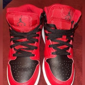 Red and black Jordan 1s